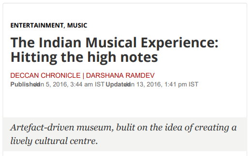 The Indian Musical Experience Hitting the high notes