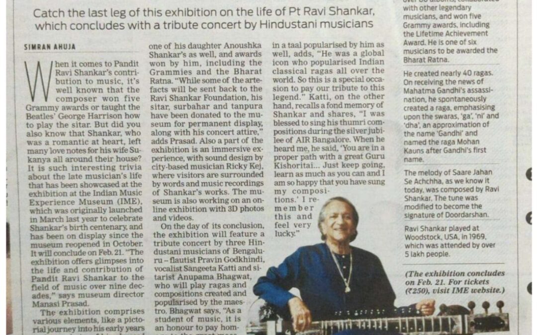 Ravi Shankar @100 Coverage in The New Indian Express